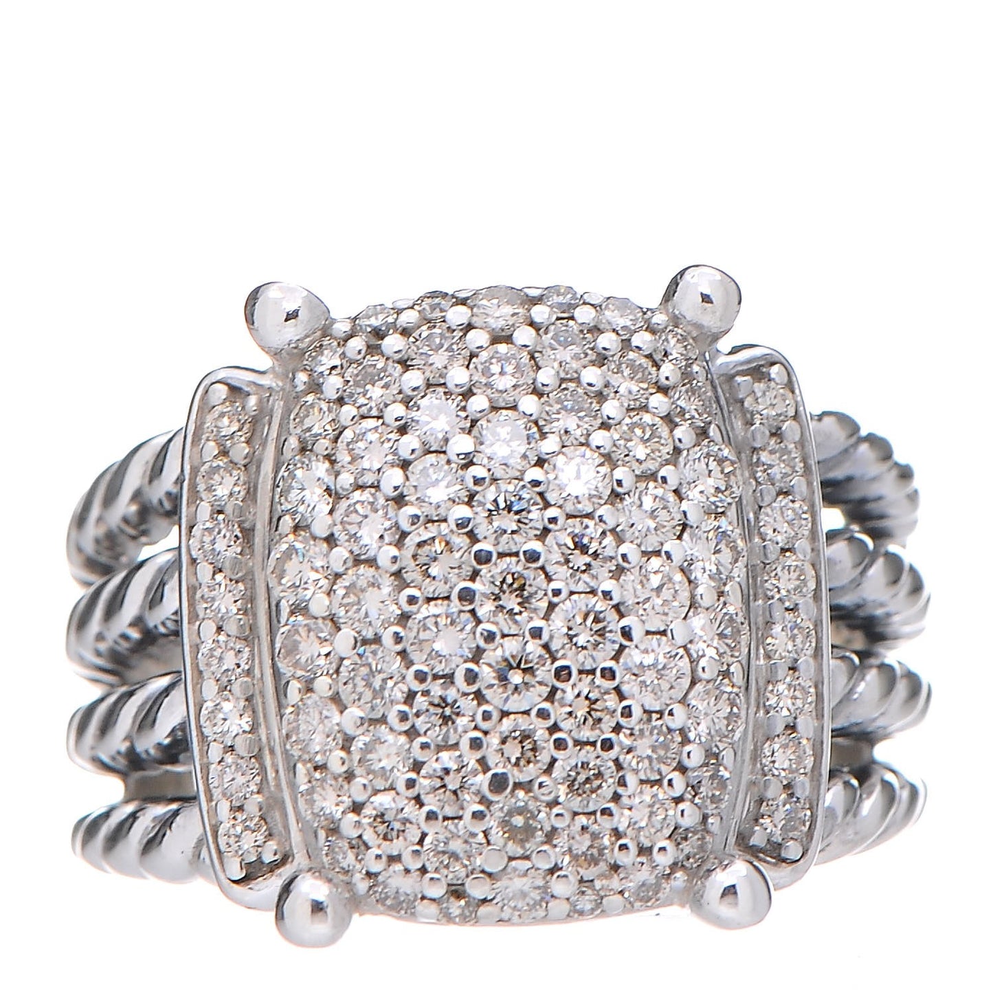 Sterling Silver Diamond 16mm Wheaton Ring 54 7