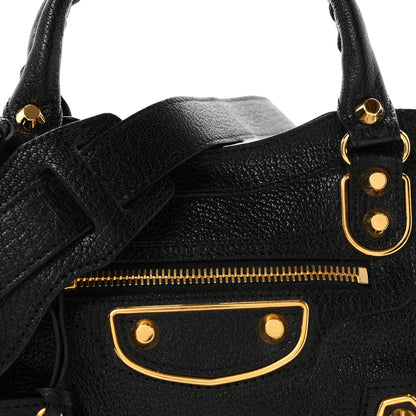 Balenciaga Chevre Gold Metallic Edge Hardware Mini City Black 9 of 11