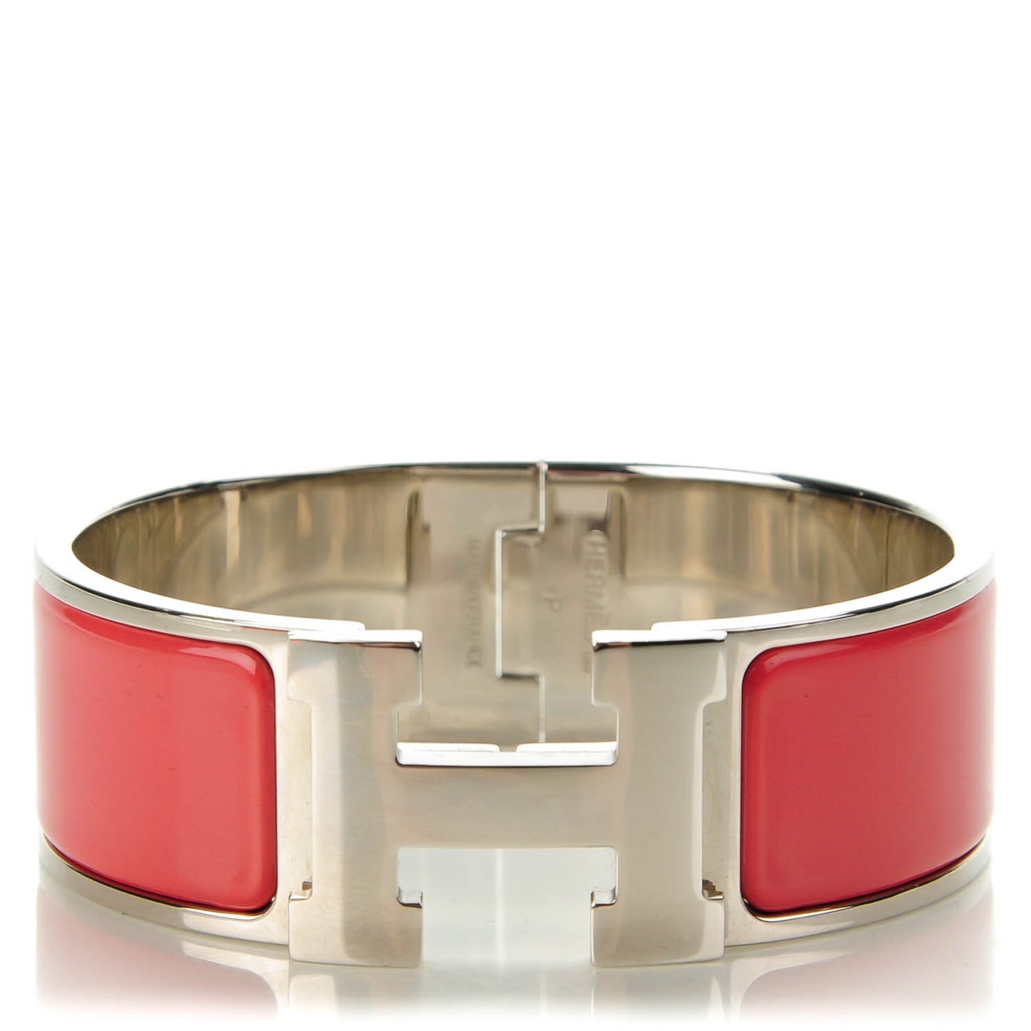 Enamel Wide Clic Clac H Bracelet PM Rouge Corail
