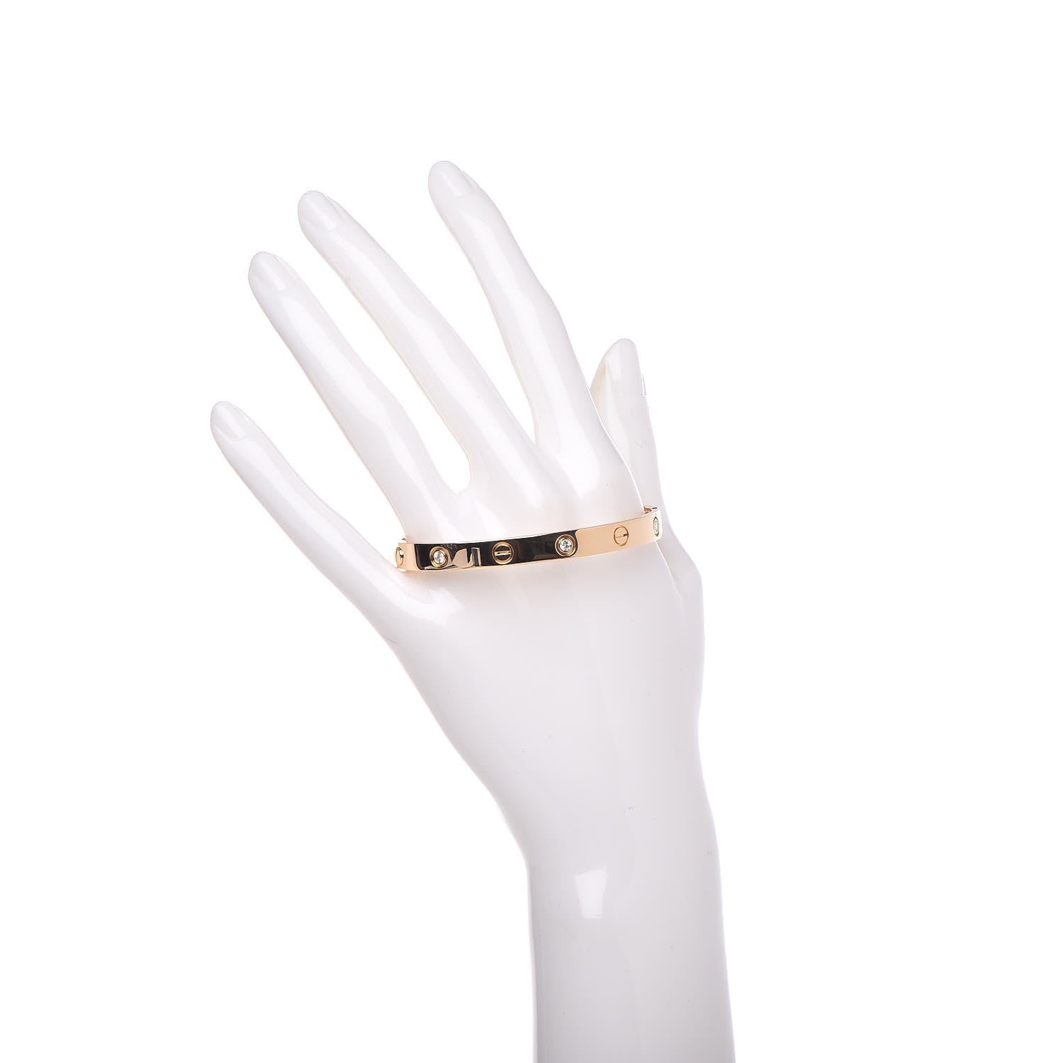 Cartier 18K Yellow Gold 6 Diamond LOVE Bracelet 17 2 of 4