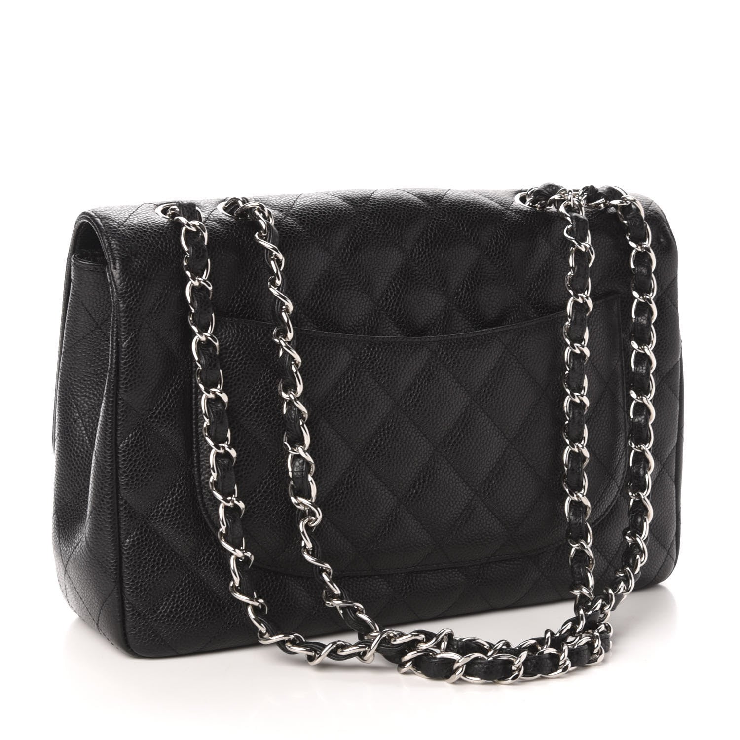Chanel Caviar Quilted Jumbo Single Flap Black 3 of 12