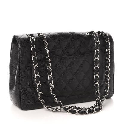 Chanel Caviar Quilted Jumbo Single Flap Black 3 of 12
