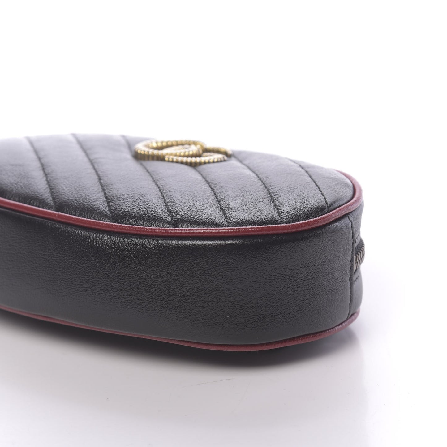 Azalea Calfskin Matelasse Diagonal Torchon GG Marmont Belt Bag 95 38 Black Romantic Cerise