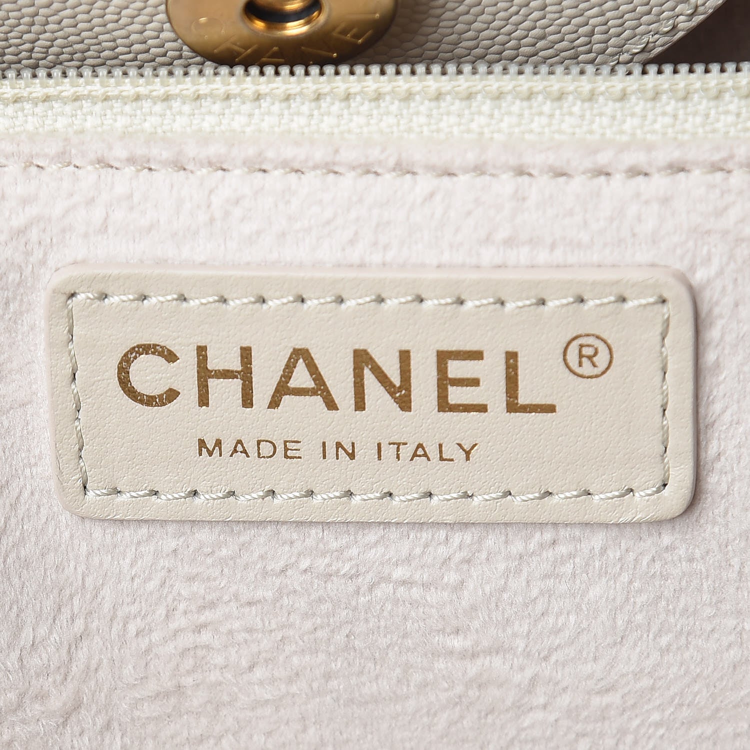 Chanel Caviar Small Studded Deauville Tote Ivory 9 of 11