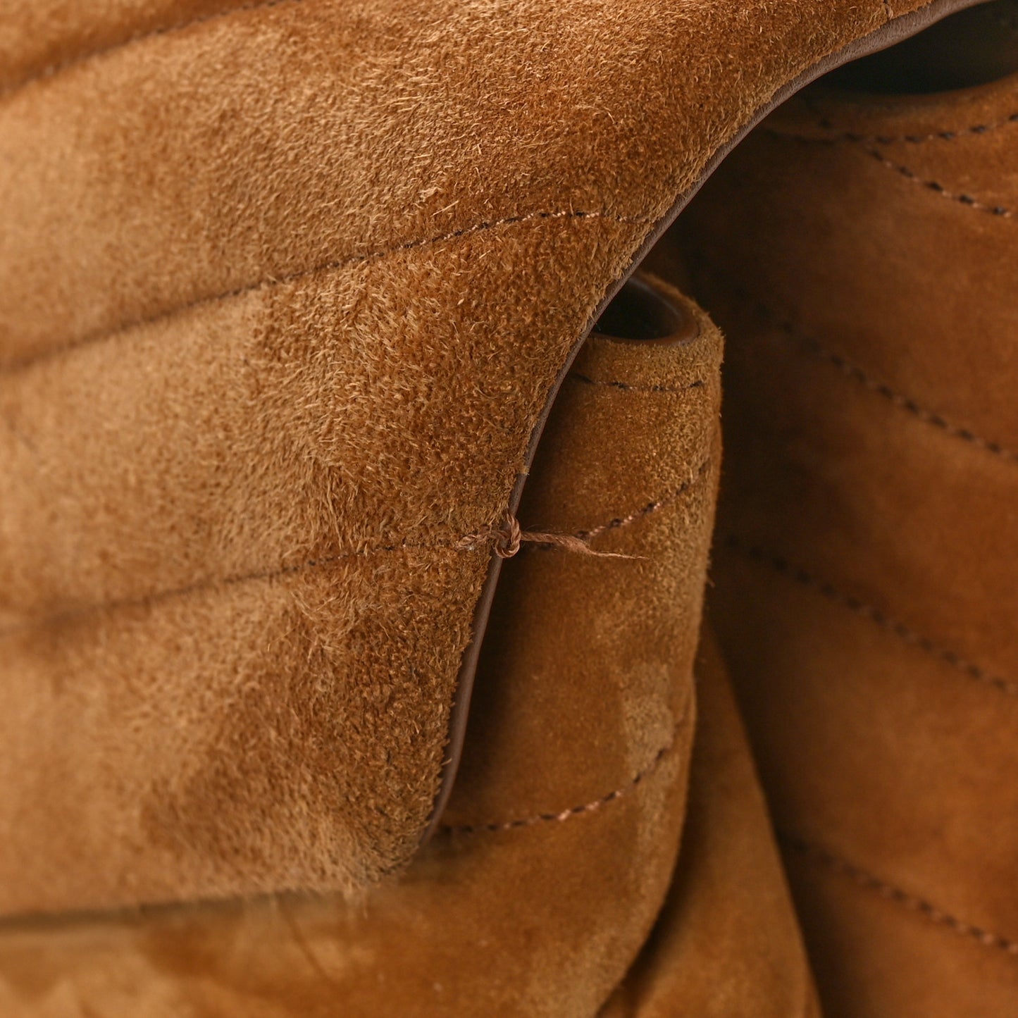 Suede Y Quilted Monogram Medium Loulou Chain Satchel Cinnamon