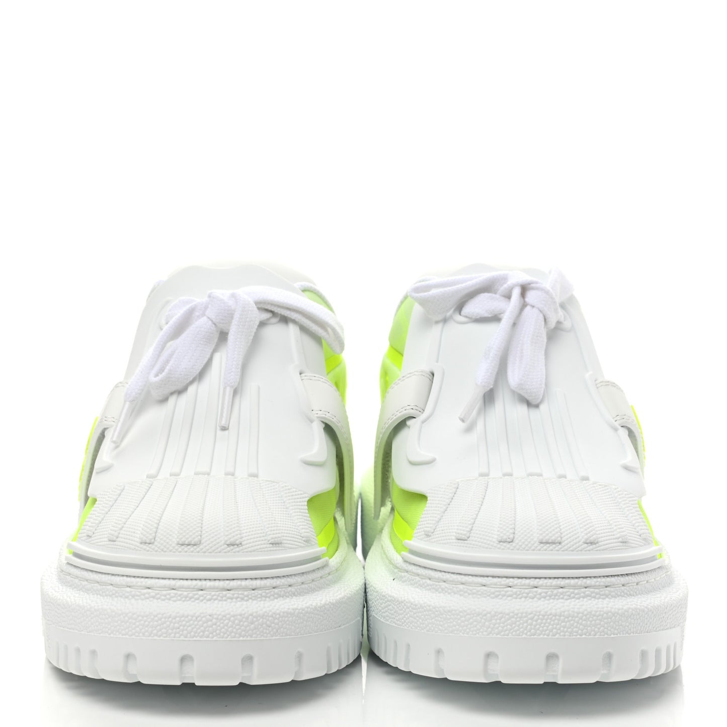 Reflective Fabric Shaded Dior-ID Platform Sneakers 37.5 Yellow Fluo