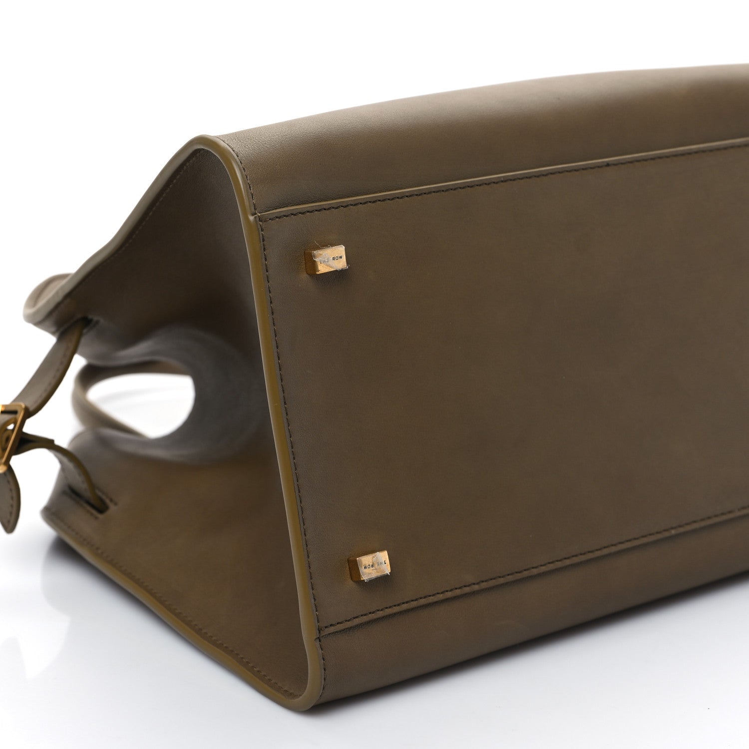 The Row Polished Saddle Calfskin Soft Margaux 12 Muschio 7 of 8
