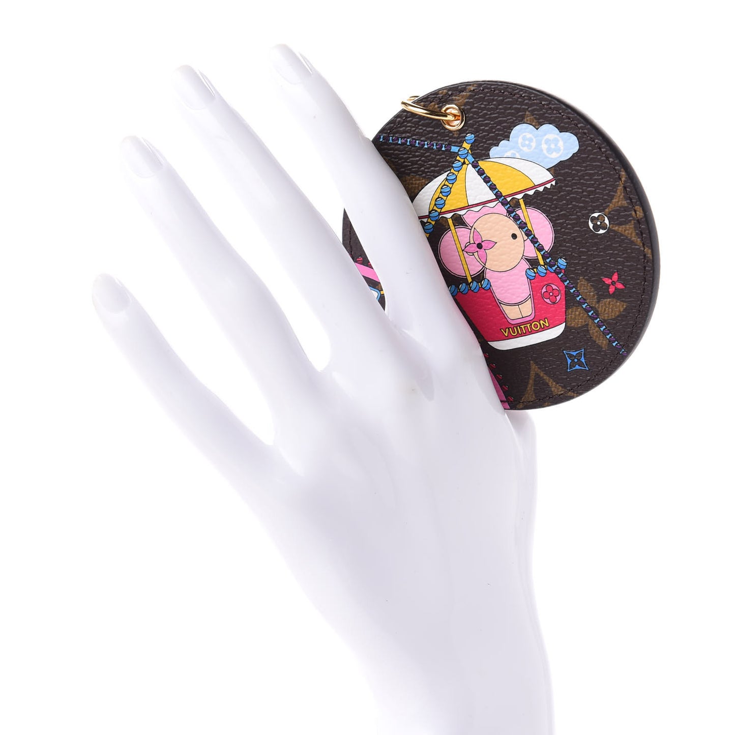 Monogram 2020 Christmas Animation Big Wheel Bag Charm Key Ring Rose Ballerine