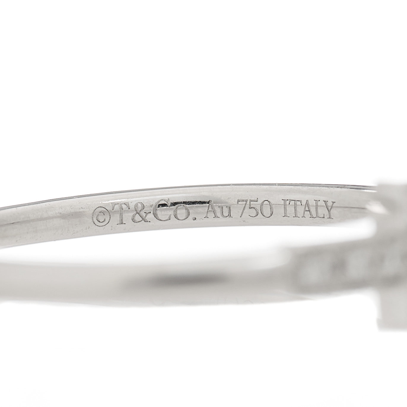 Tiffany 18K White Gold Diamond T Wire Ring 58 8.25 4 of 4