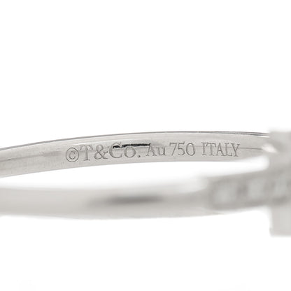 Tiffany 18K White Gold Diamond T Wire Ring 58 8.25 4 of 4