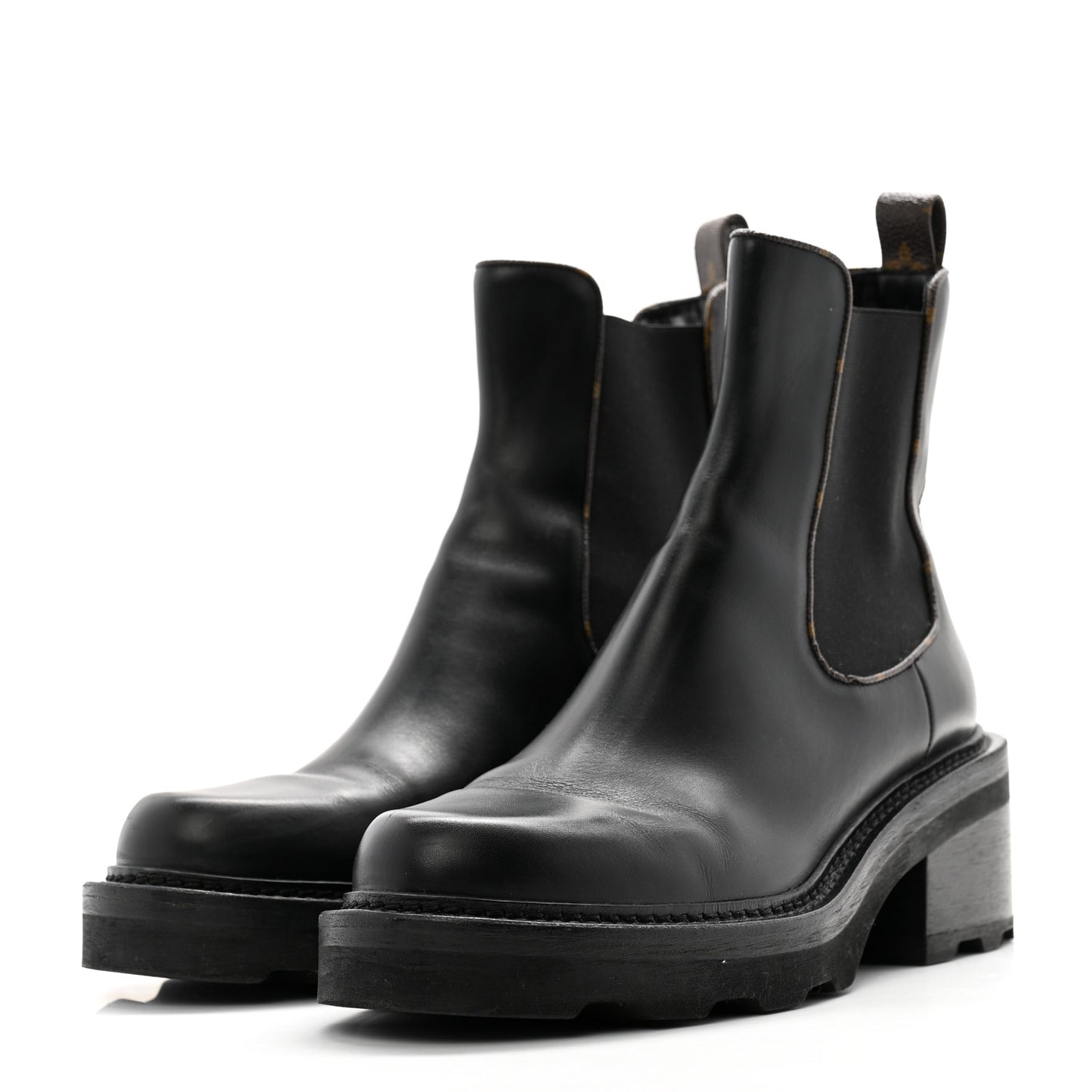 Calfskin Monogram Beaubourg Ankle Boots 40.5 Black
