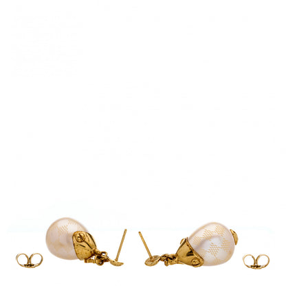 Louis Vuitton Damier Perle Drop Earrings 3 of 4
