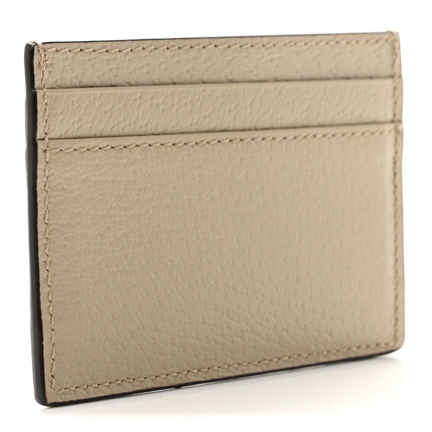 Textured Dollar Calfskin Horsebit 1955 Card Holder Beige