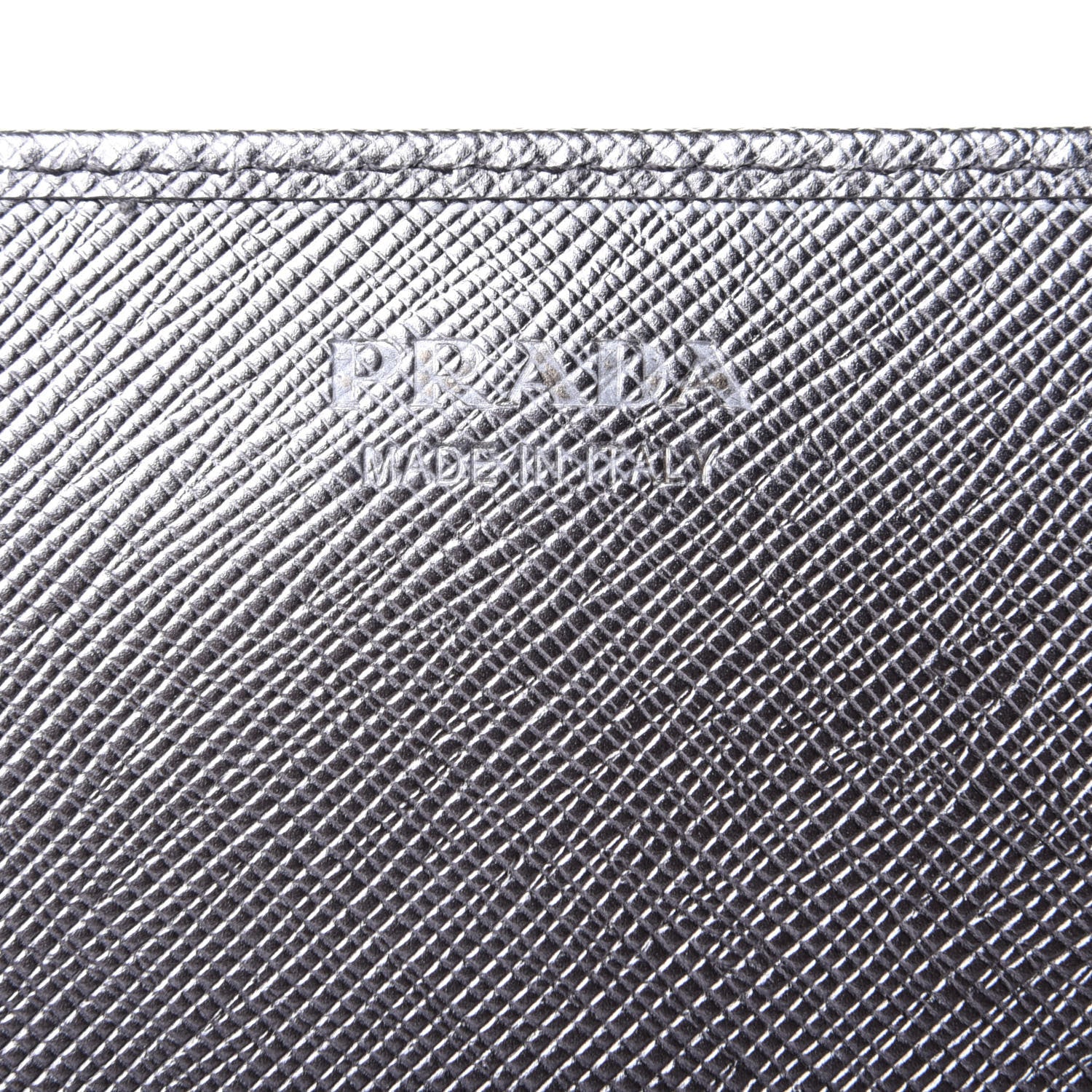 Prada Metallic Saffiano Metal Chain Wallet Cromo 4 of 4