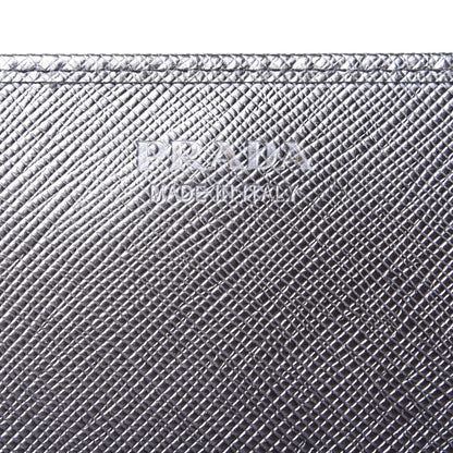 Prada Metallic Saffiano Metal Chain Wallet Cromo 4 of 4