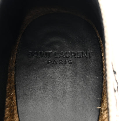 Saint Laurent Canvas Nappa Elba Light Logo Embroidered Espadrilles 36 Panna 7 of 10