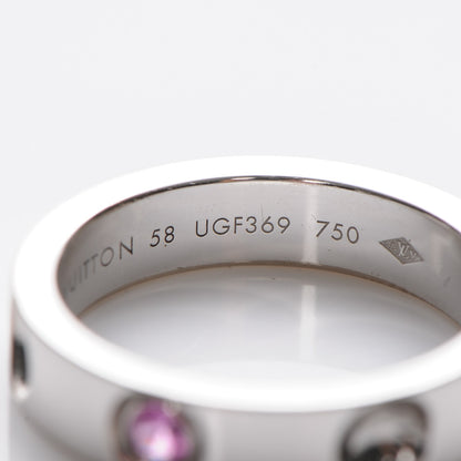 Louis Vuitton 18K White Gold Pink Safran Empreinte Ring 58 8.5 6 of 6