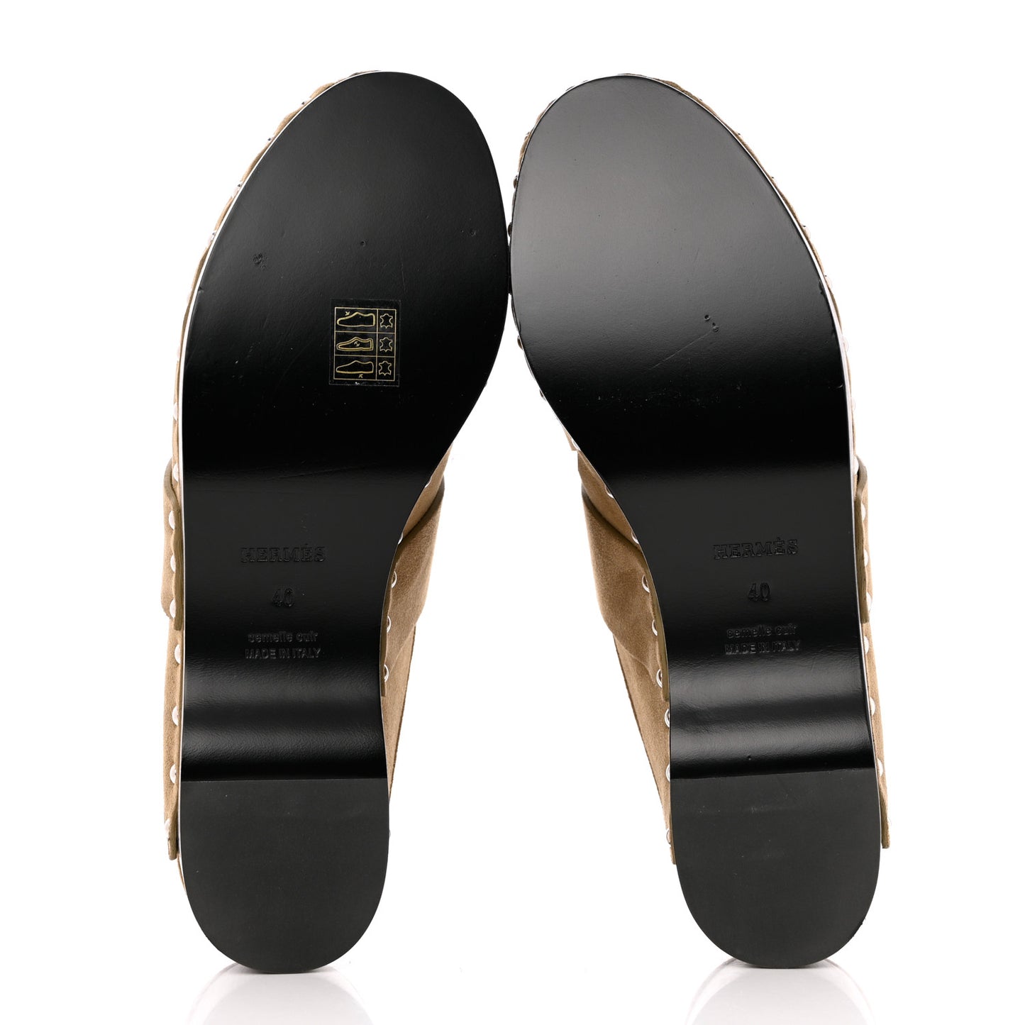 Suede Goatskin Calya Mules 40 in Beige Gobi