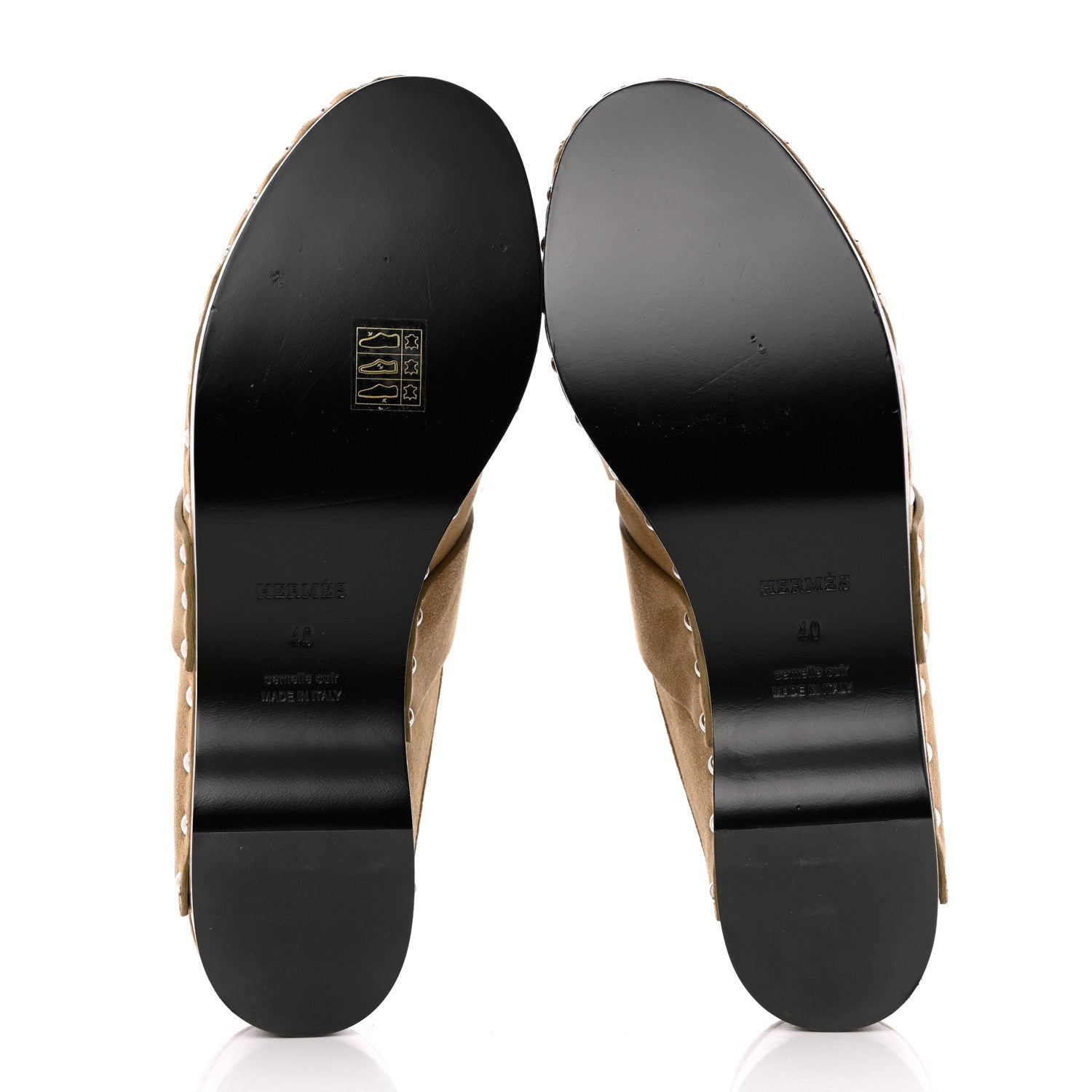 Hermes Suede Goatskin Calya Mules 40 in Beige Gobi 5 of 9