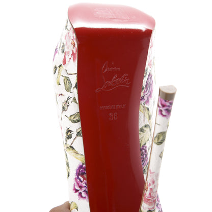Christian Louboutin Watersnake Fiori Fetish Peep 150 Pumps 38 Latte Pompadour 9 of 10