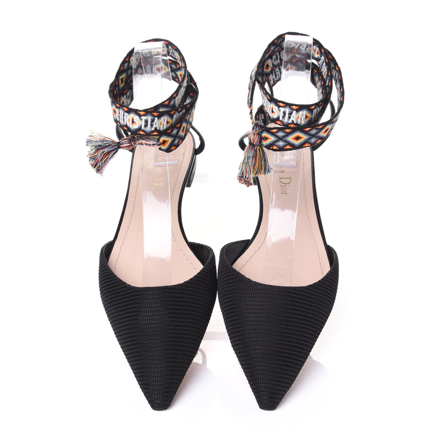 Christian Dior Fabric J'adior IT Flat 37.5 Black Blue 5 of 10