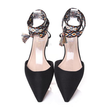 Christian Dior Fabric J'adior IT Flat 37.5 Black Blue 5 of 10