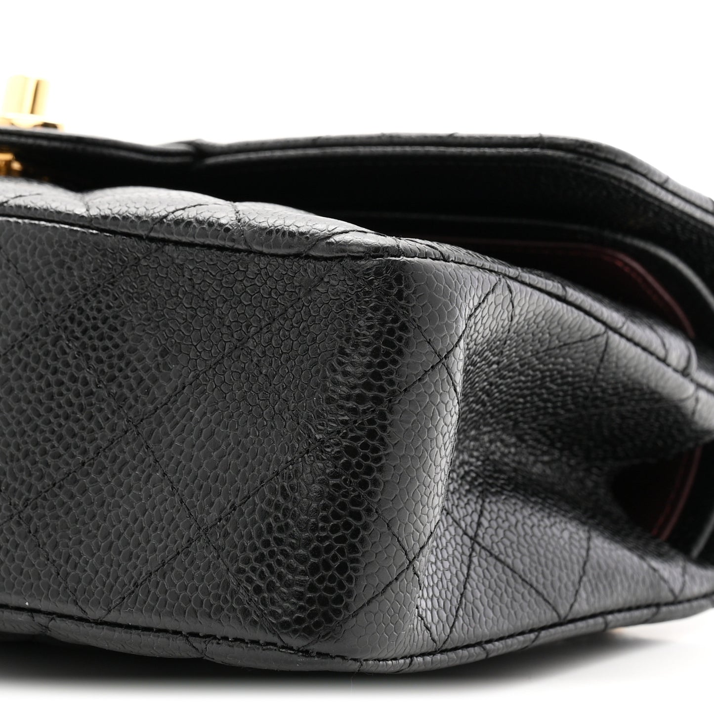 Caviar Quilted Small Double Flap Black