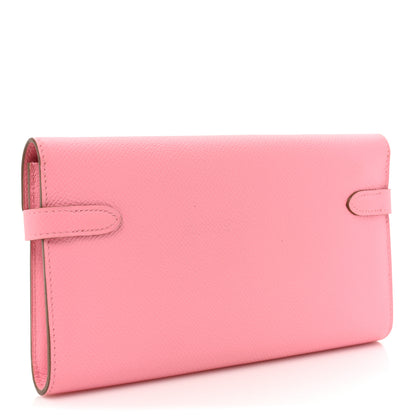 Hermes Epsom Kelly Longue Wallet Rose Confetti 3 of 15