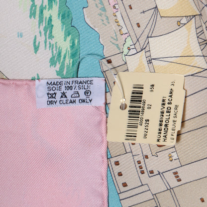 Hermes Silk Le Fleuve SacrÃ© Scarf 90 Rose/Vert N 5 of 5