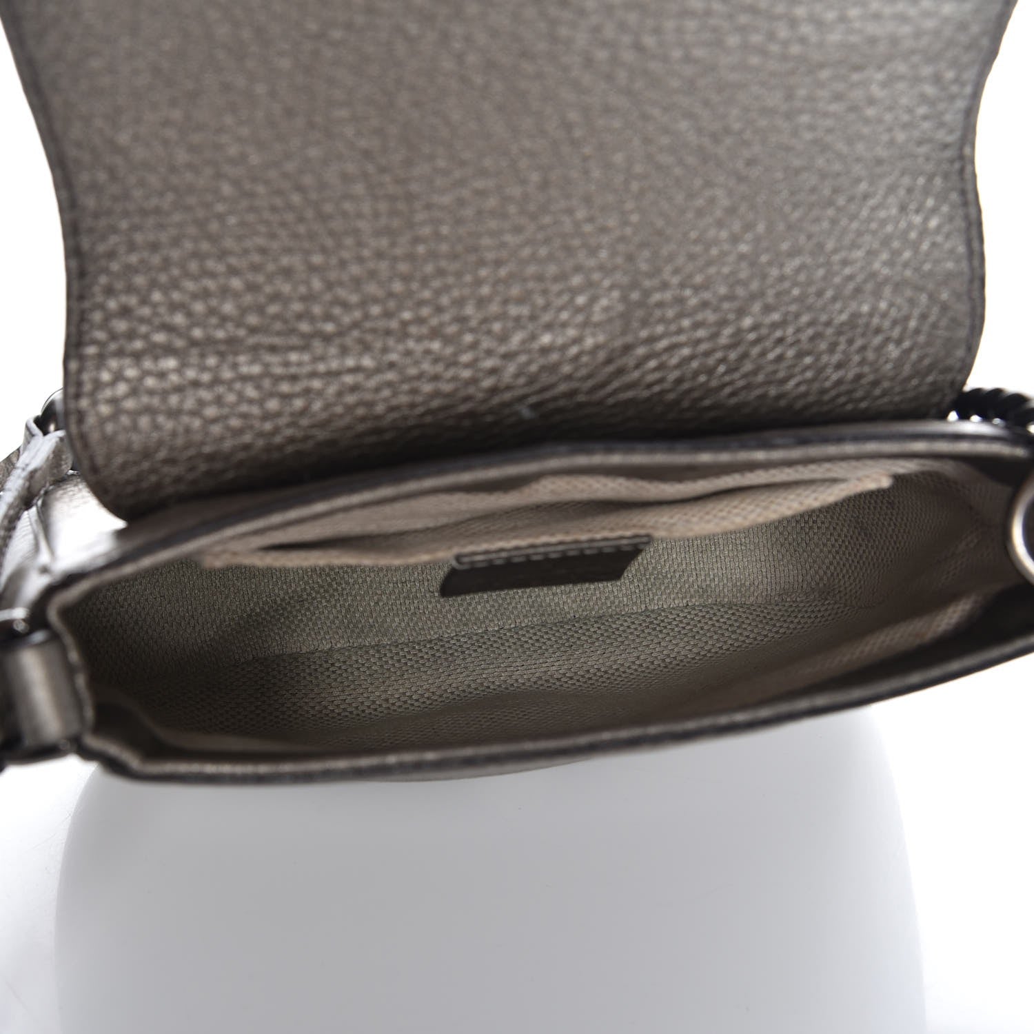 Gucci Metallic Pebbled Calfskin Small Soho Flap Crossbody Sasso 5 of 7