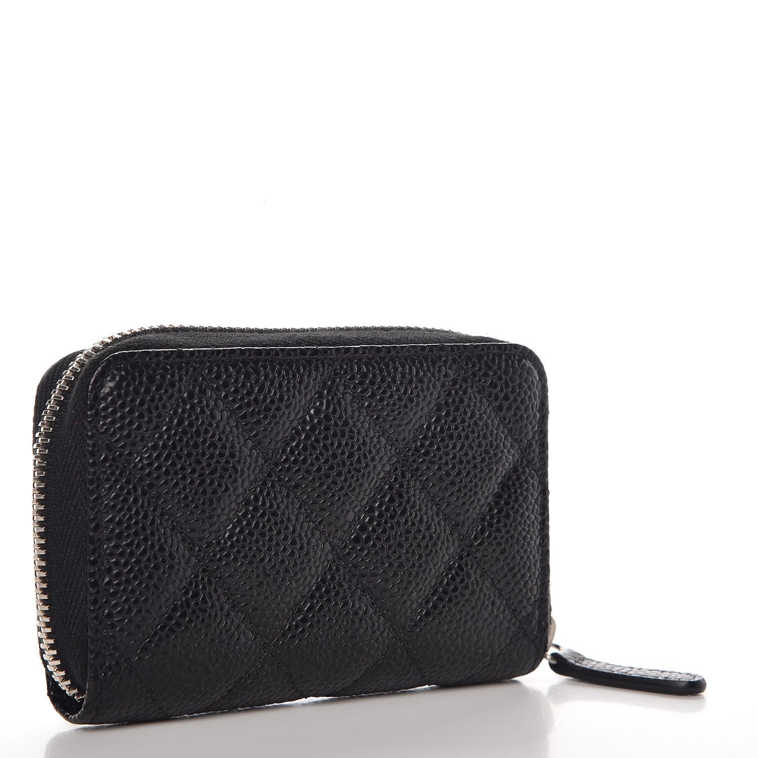 Chanel Caviar Quilted Zip Coin Purse Black 3 of 8