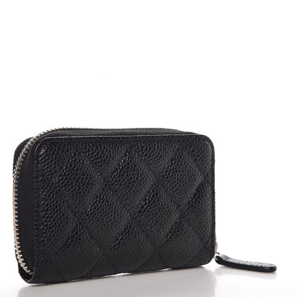 Chanel Caviar Quilted Zip Coin Purse Black 3 of 8