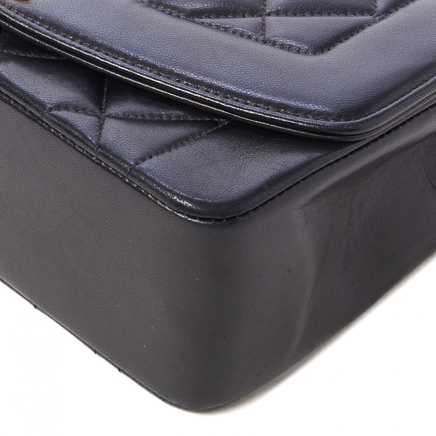 Lambskin Quilted Small Single Flap Black