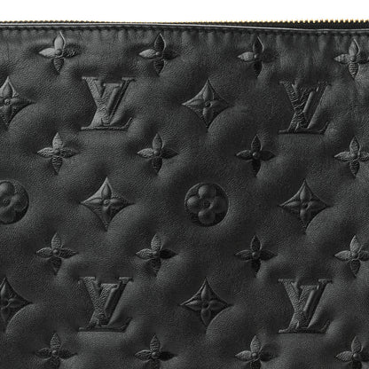 Louis Vuitton Lambskin Embossed Monogram Coussin MM Black 10 of 13