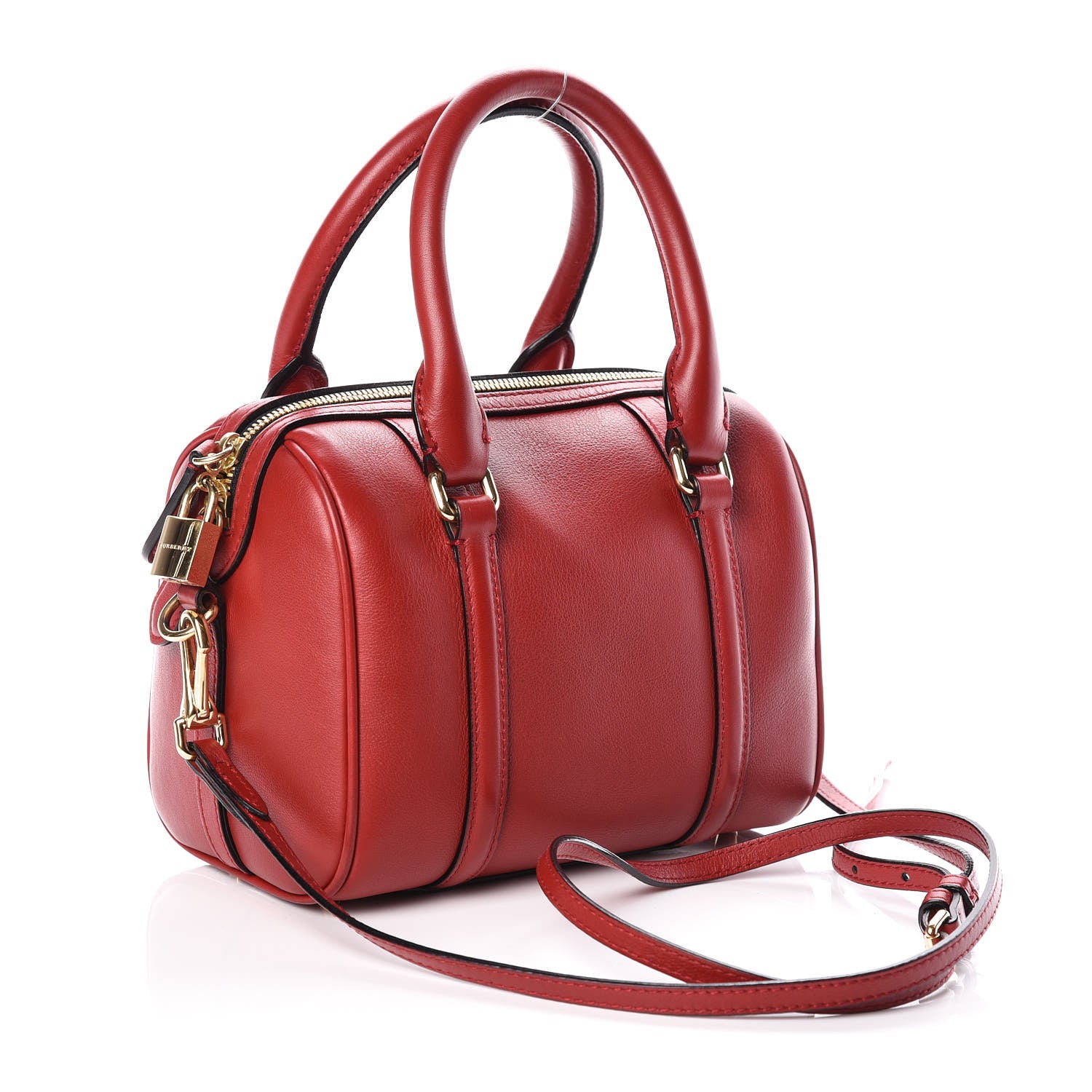 Burberry Soft Calfskin Small Alchester Bowling Bag Red 3 of 13