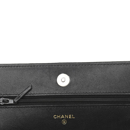 Chanel Lambskin Quilted Chanel 19 Wallet On Chain WOC Black 7 of 13