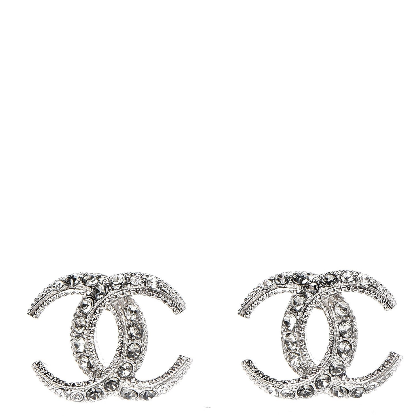 Crystal CC Moon Earrings Silver