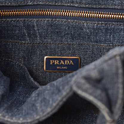 Prada Denim Logo Tote Avio 6 of 15