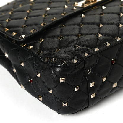 Valentino Garavani Lambskin Medium Rockstud Spike Shoulder Bag Black 10 of 12