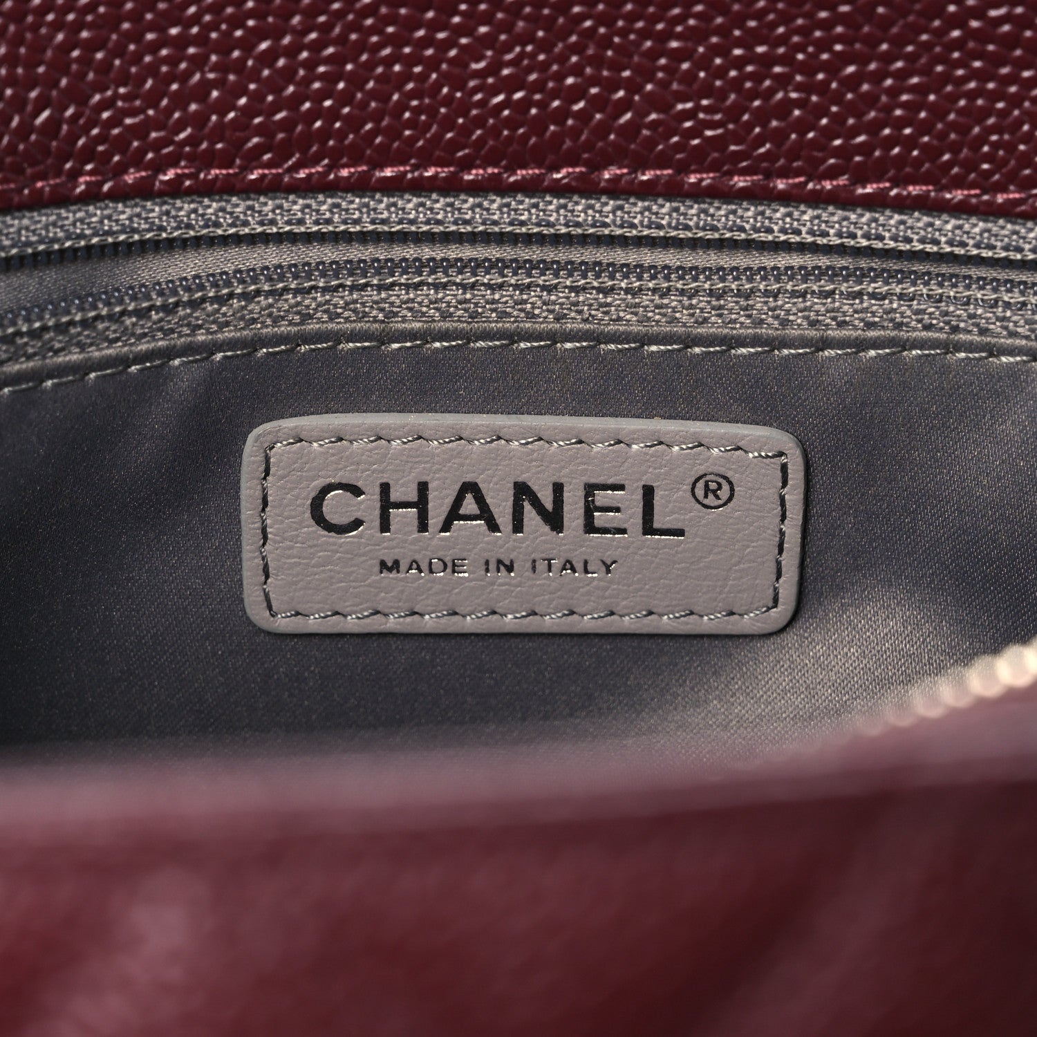 Chanel Caviar Quilted Grand Shopping Tote GST Dark Burgundy 6 of 9