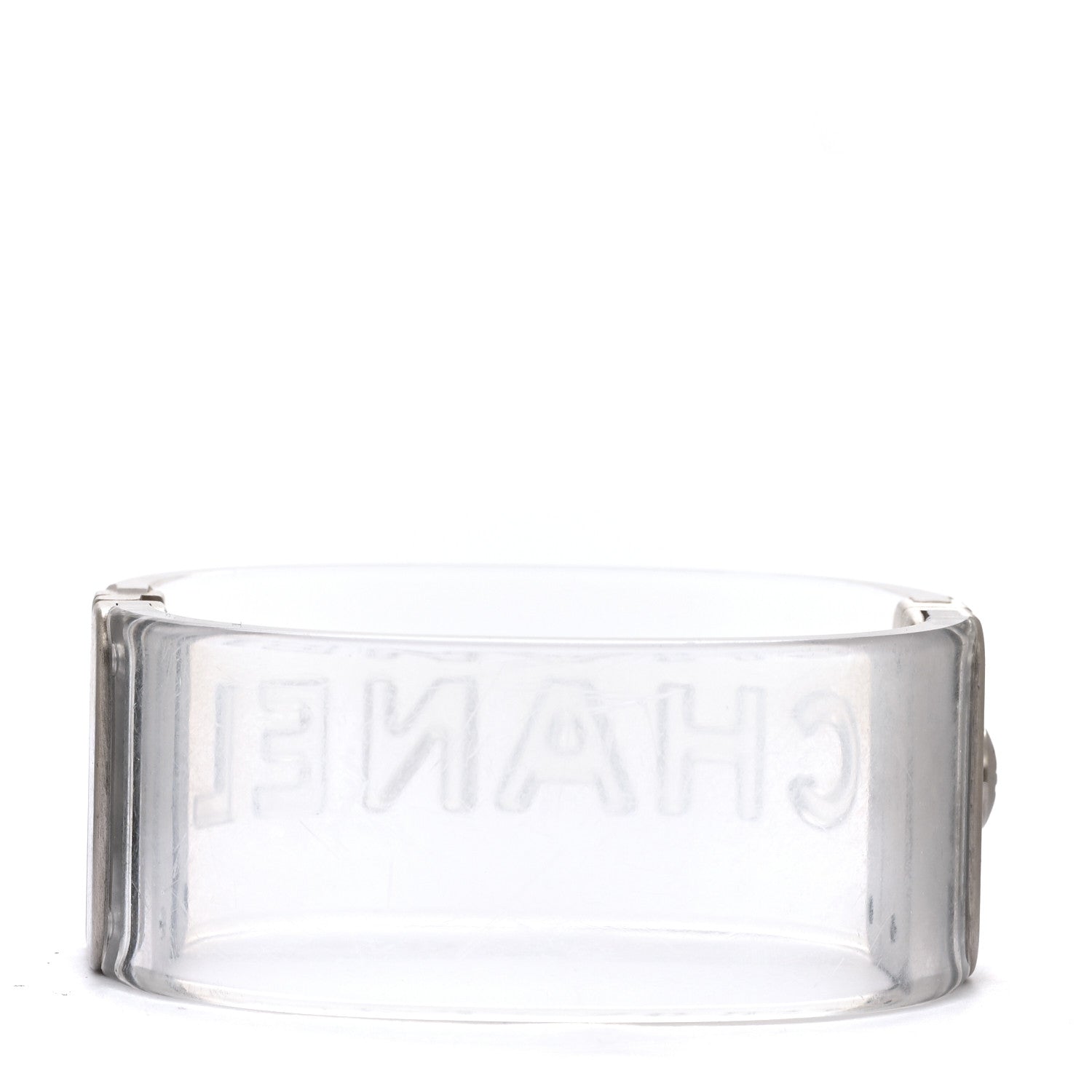 Chanel Lucite Logo Cuff Transparent 3 of 4