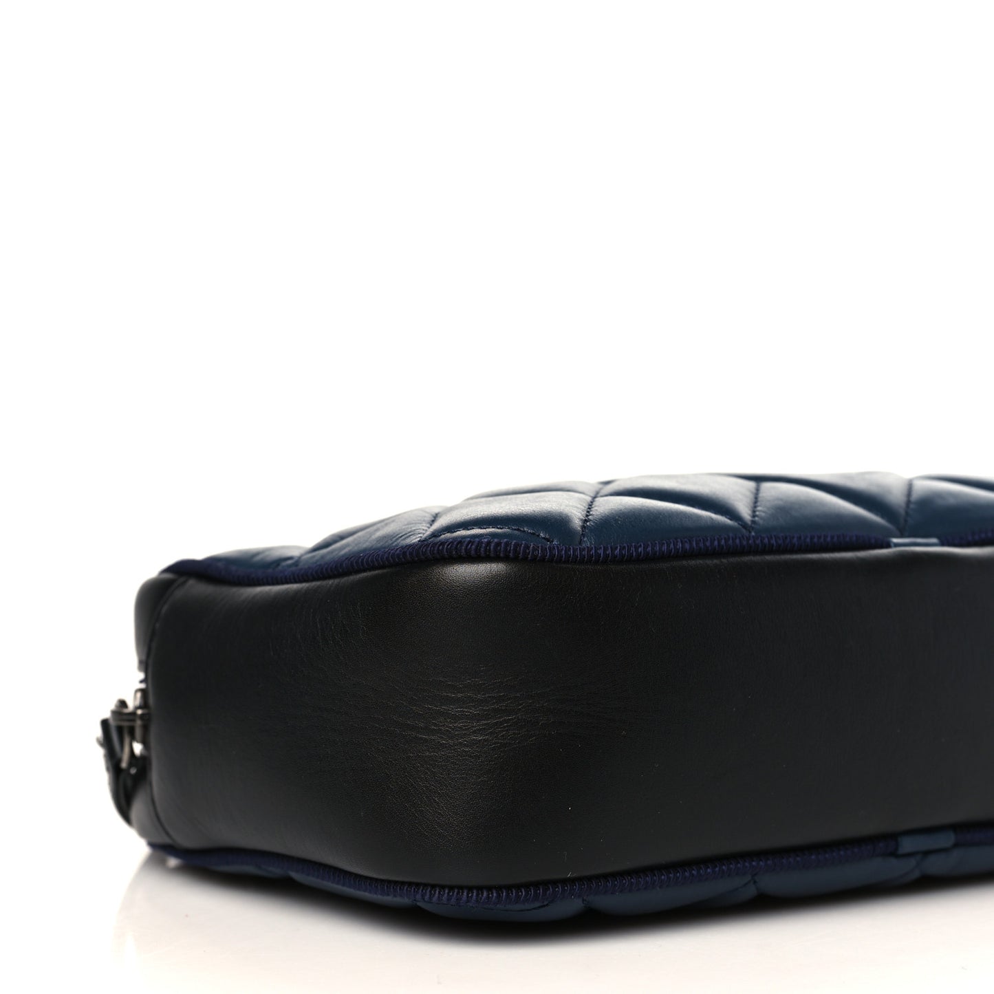 Calfskin Quilted Small Ballerine Camera Case Dark Blue
