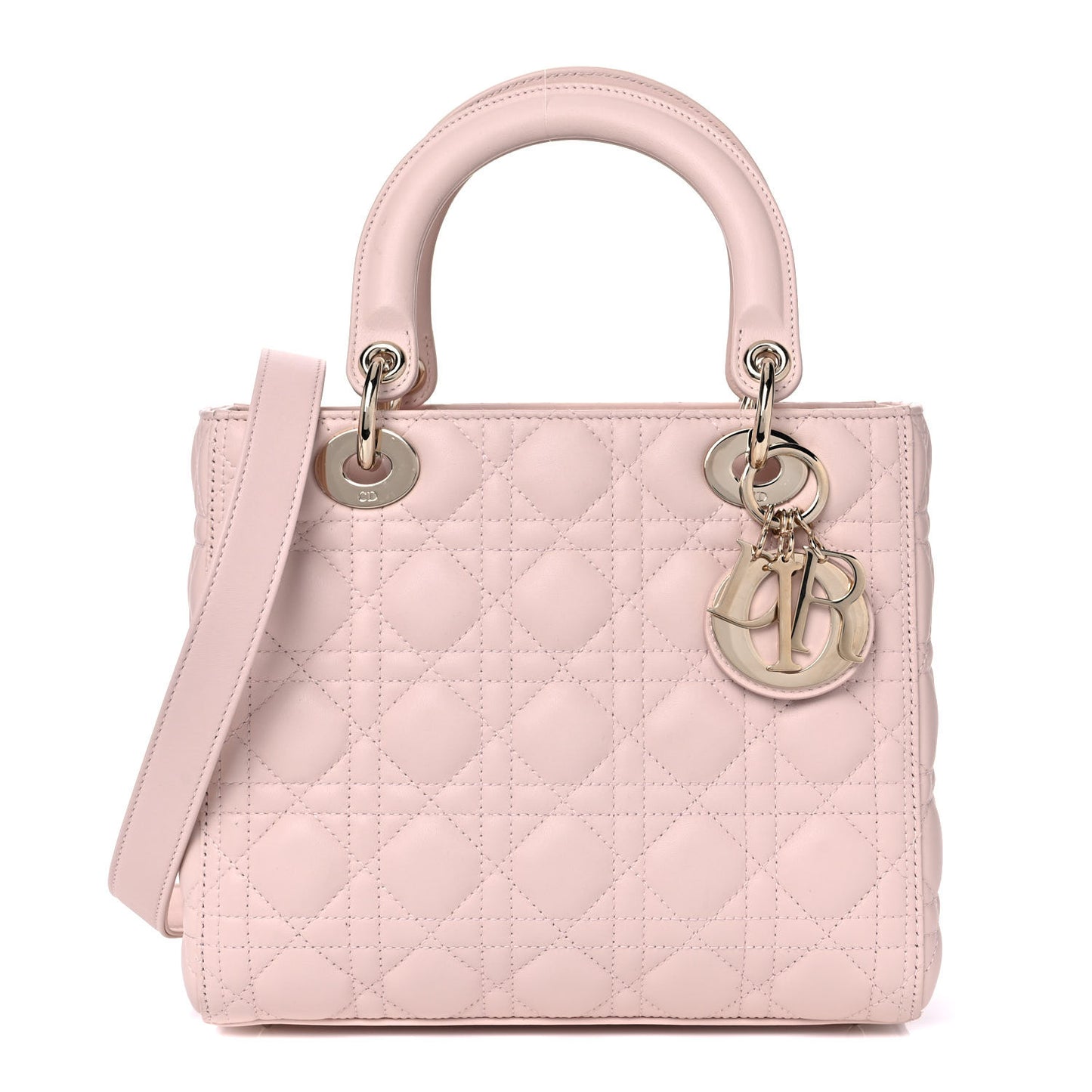 Lambskin Cannage Medium Lady Dior Light Pink
