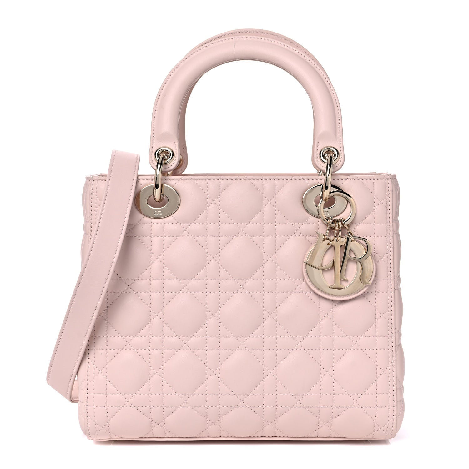 Christian Dior Lambskin Cannage Medium Lady Dior Light Pink 1 of 13