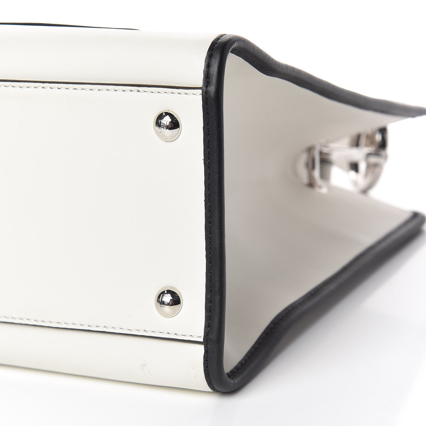 Vitello Century Opaco F is Fendi Bi-Color Regular Runaway Satchel White Ice Black