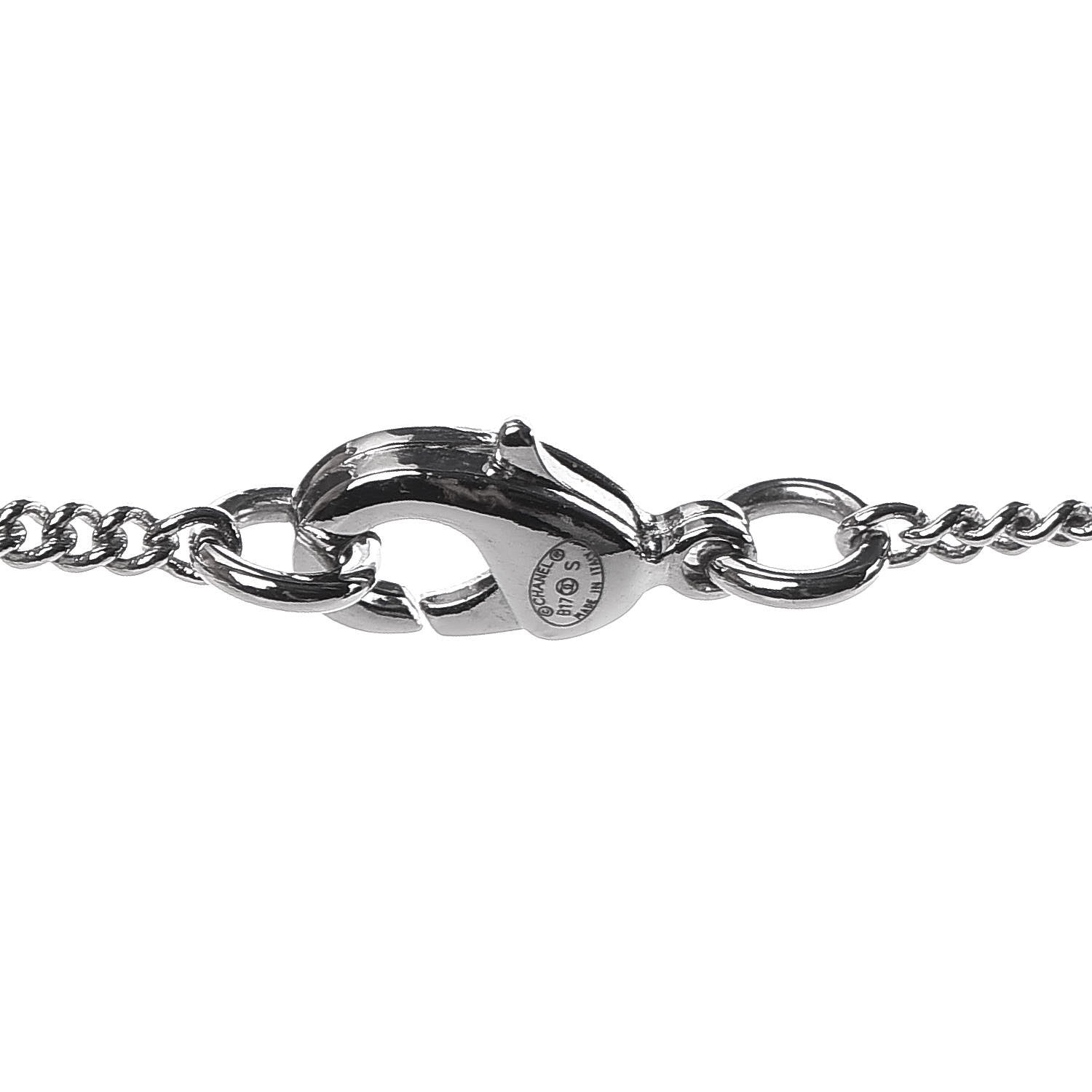 Chanel Crystal Strass Necklace Silver 4 of 4