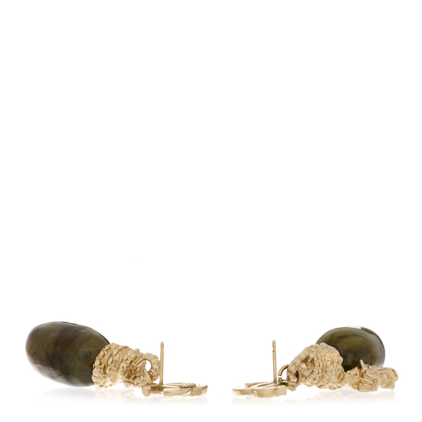 Labradorite CC Dragon Drop Earrings Gold