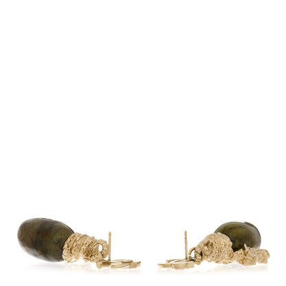 Chanel Labradorite CC Dragon Drop Earrings Gold 3 of 5
