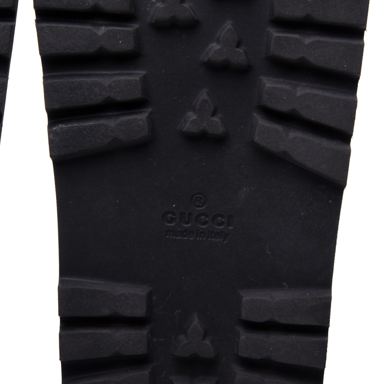 Gucci Rubber Web Mens Lug Sole Slide Sandals 9 Black Green Red 8 of 12