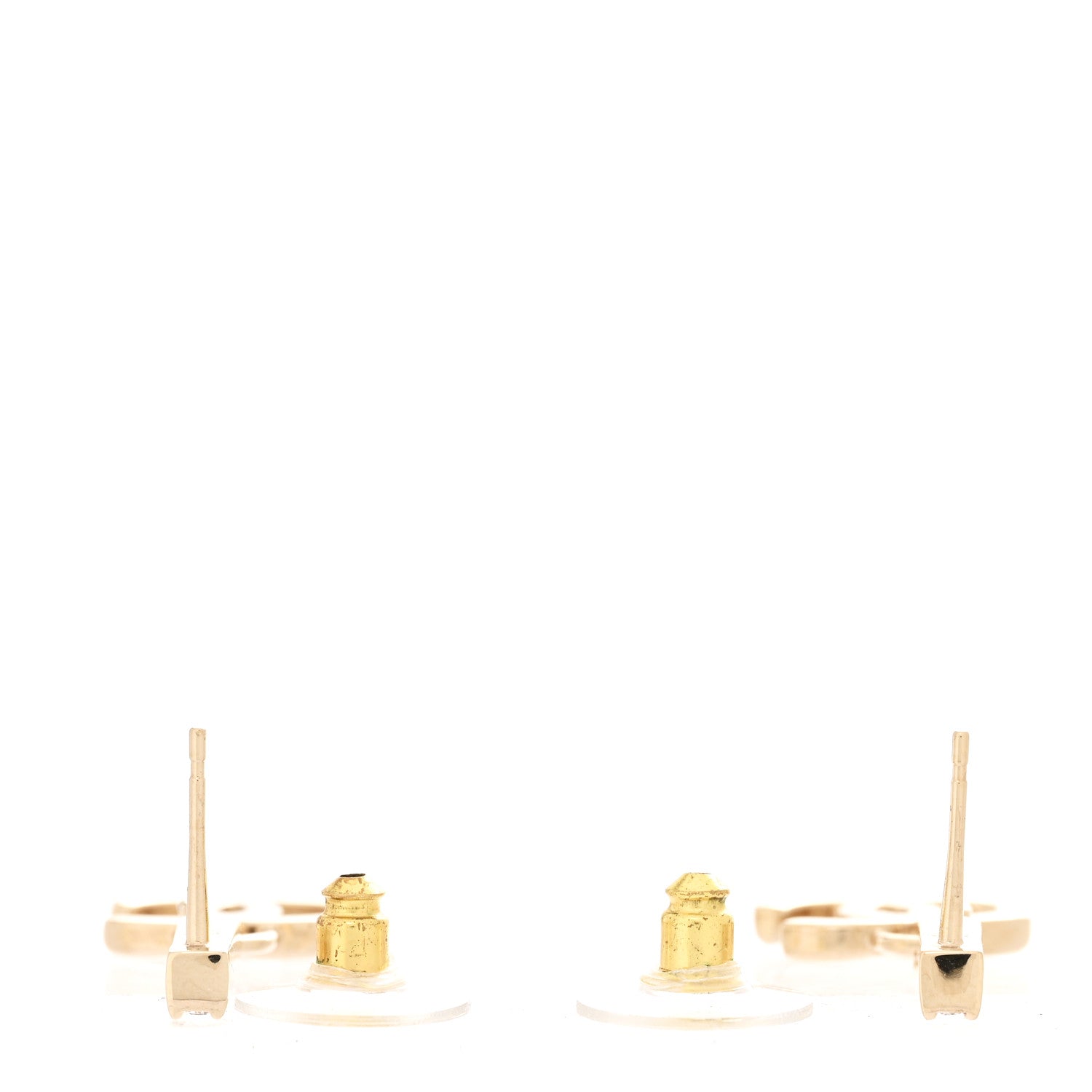 Chanel Metal Crystal Studded CC Drop Earrings Gold 3 of 5